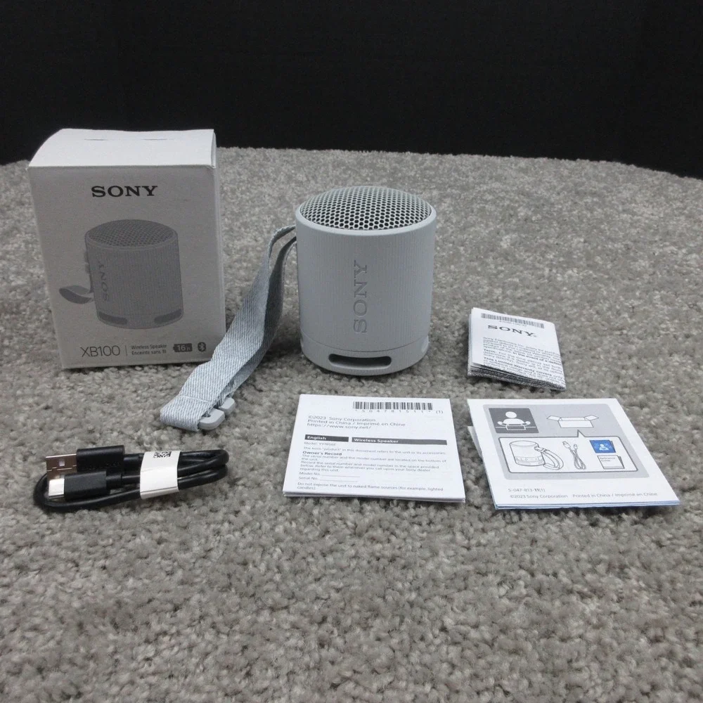 Sony SRS-XB100 Wireless Bluetooth Portable Compact Travel Speaker GRAY SRSXB100